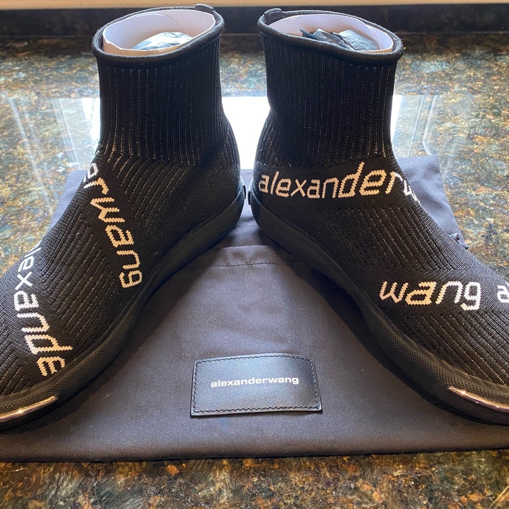 Alexander Wang Black Sock Sneaker/Boot With White